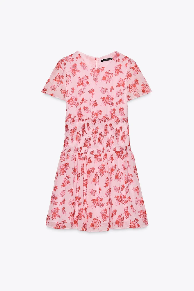 ROBE COURTE À IMPRIMÉ FLEURI