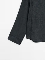 Satin shirt with textured detail