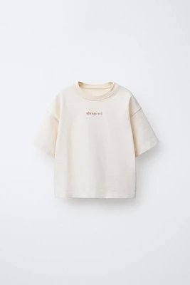 EMBROIDERED TEXT T-SHIRT