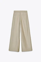 PLEATED WIDE-LEG PANTS WITH THIN BELT