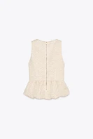 TEXTURED PEPLUM TOP