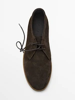 Soft split suede ankle boots