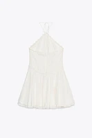 HALTER RUFFLED SHORT DRESS