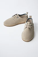LIMITED EDITION LEATHER AND JUTE DERBY SHOES