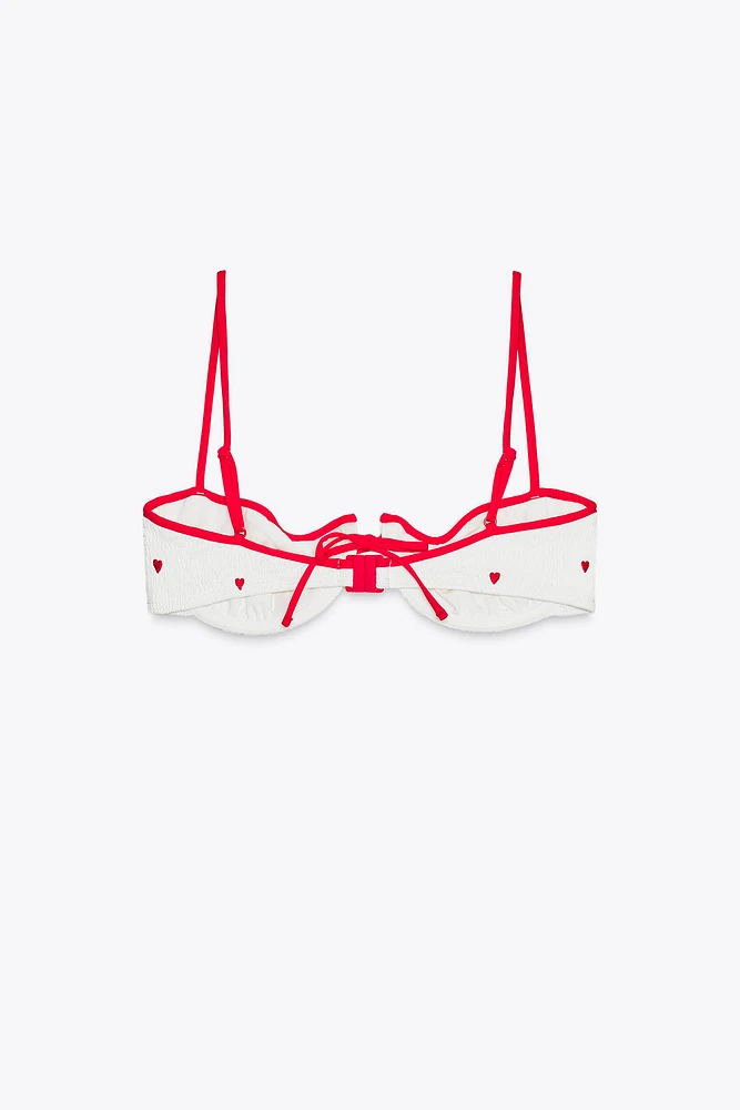 HAUT DE BIKINI À ARMATURES ÉLASTIQUES BRODÉES
