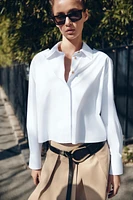 CROPPED POPLIN SHIRT