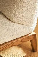 UPHOLSTERED BOUCLÉ WOOL ACCENT CHAIR