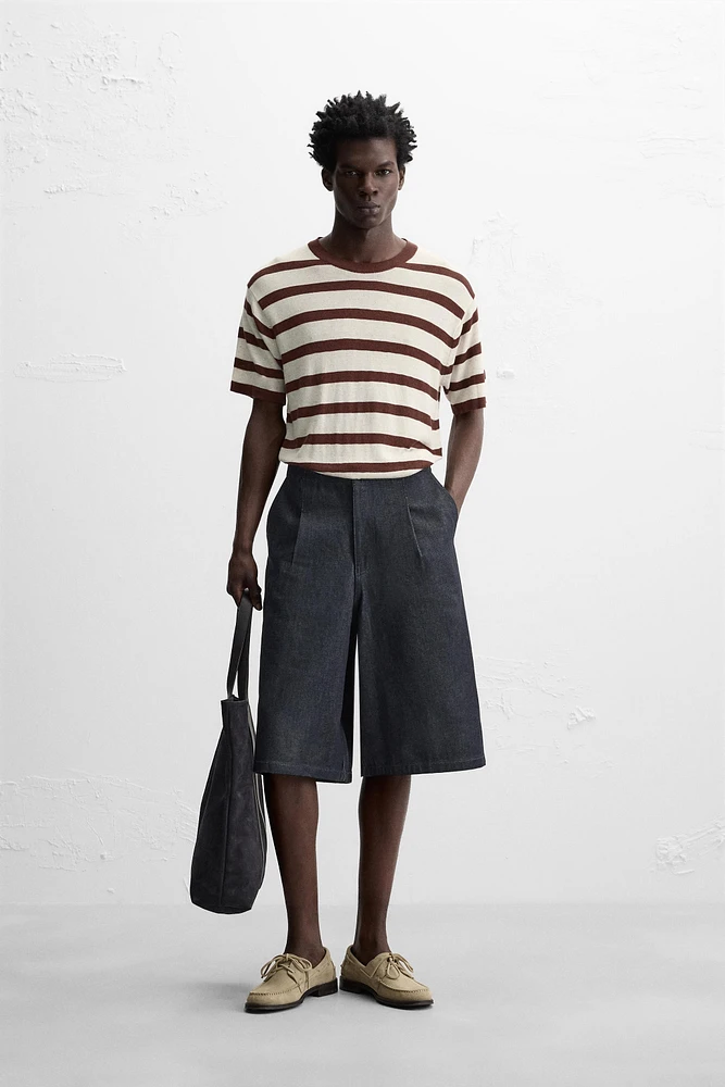 STRIPED JACQUARD KNIT T-SHIRT