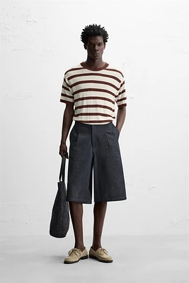 T-SHIRT EN MAILLE JACQUARD À RAYURES