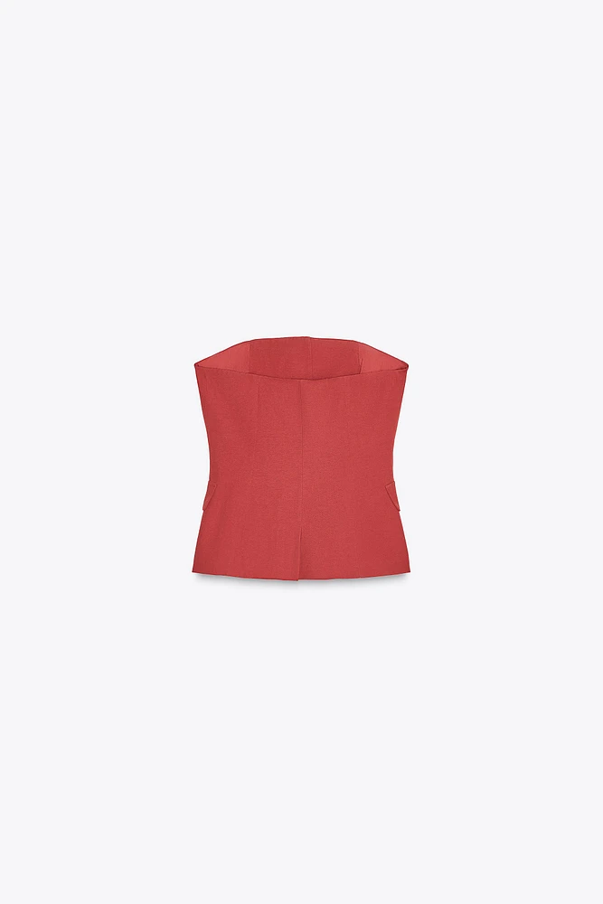 TOP BUSTIER À BOUTONS