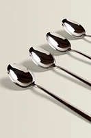 SET OF SHINY STEEL SPOONS (SET OF 4)