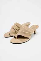 SUEDE HIGH HEELED SANDALS