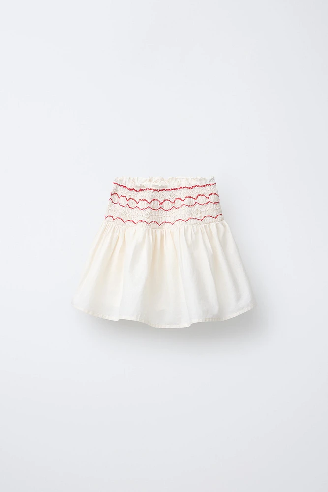 JUPE-SHORT BRODÉE CERISES