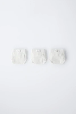 6-14 ANS/ LOT DE TROIS SLIPS CÔTELÉS ÉTIQUETTE