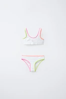 6-14 YEARS/ CONTRASTING PIPING BIKINI