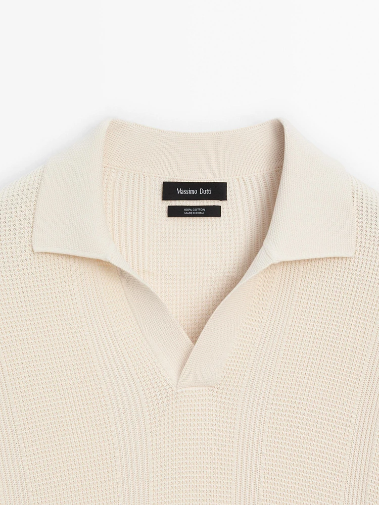 Polo en maille de coton à manches courtes