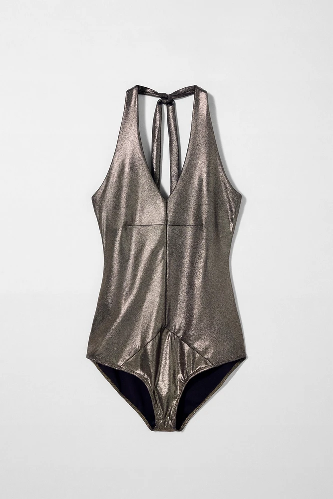 METALLIC HALTER BODYSUIT KATE MOSS X ZARA
