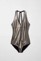METALLIC HALTER BODYSUIT KATE MOSS X ZARA