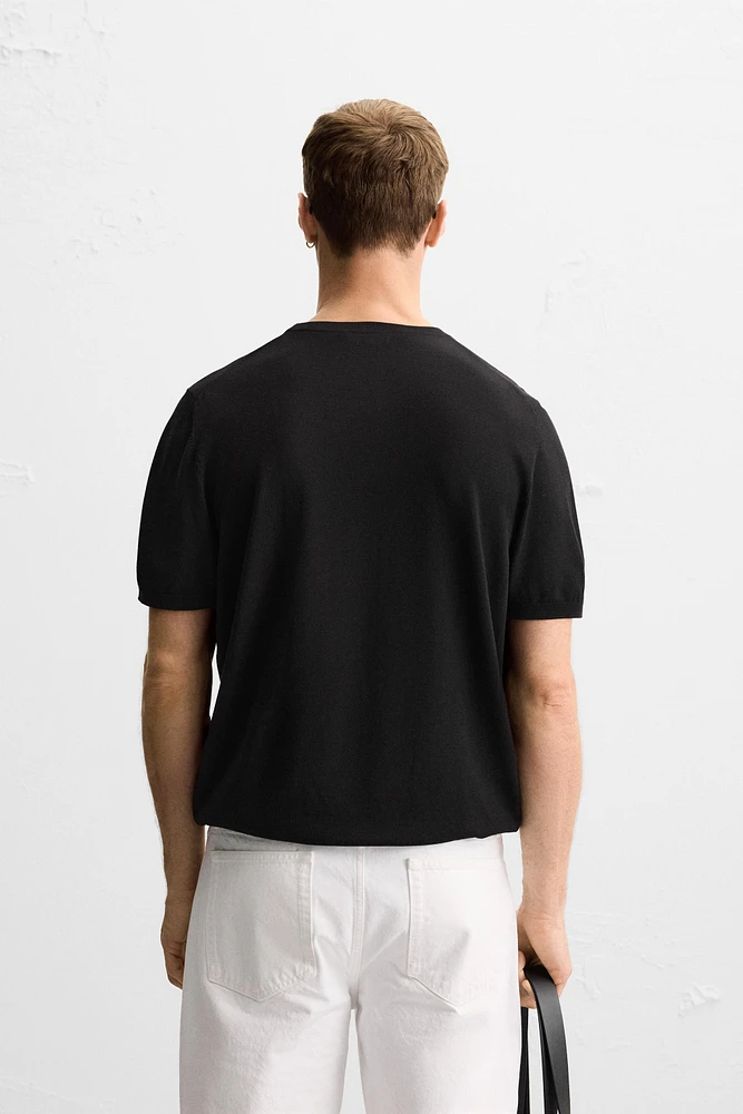 VISCOSE BLEND KNIT T-SHIRT