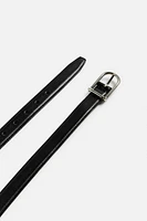TOPSTITCHED LEATHER BELT