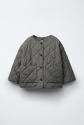 GINGHAM CHECK PADDED JACKET