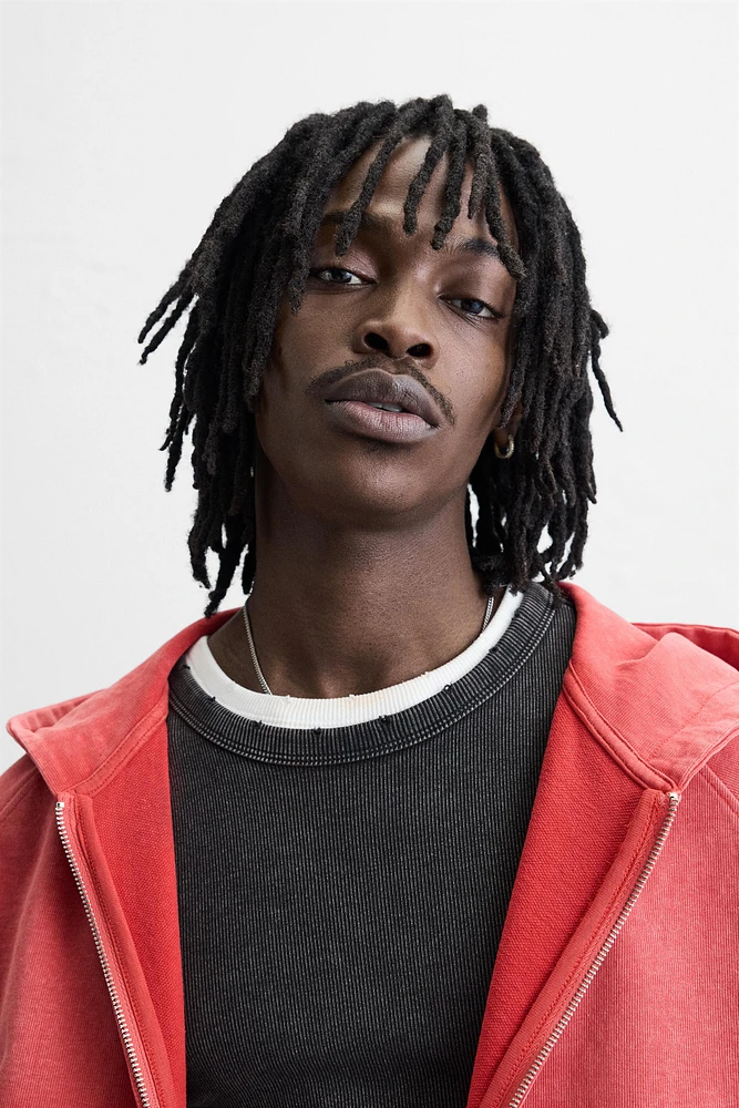 SWEAT ZIPPÉ DÉLAVÉ