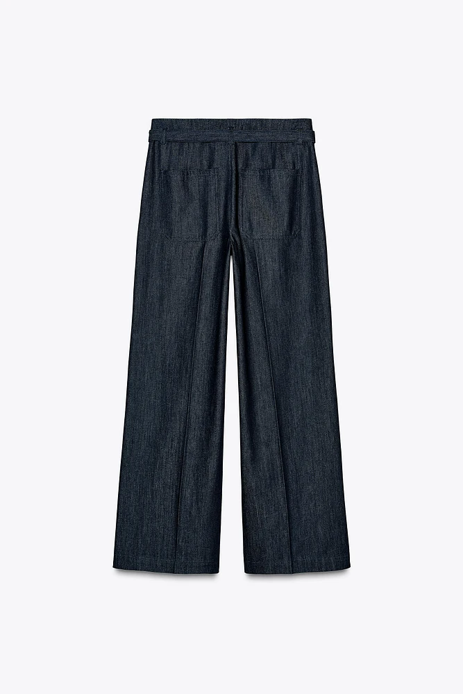 Z1975 WIDE-LEG BELTED DENIM PANTS