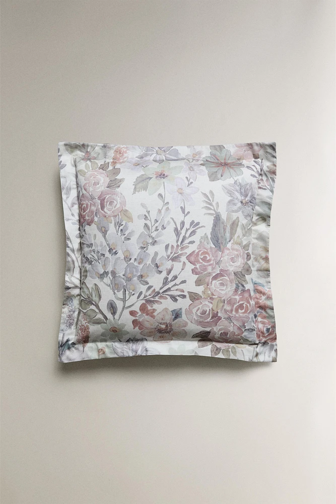 FLORAL PRINT SATEEN PILLOWCASE