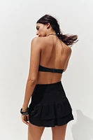 WIDE WAISTBAND RUFFLE SHORTS