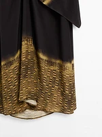 Robe midi imprimée à encolure américaine