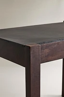 WOODEN LEATHER SIDE TABLE