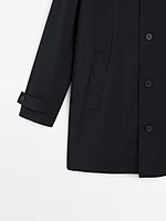 Technical fabric trench coat