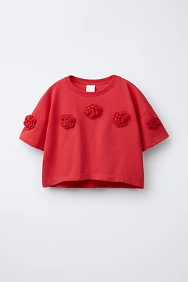 T-SHIRT À FLEURS EN CROCHET