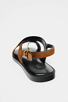 SUEDE STRAPPY SLIDE SANDALS