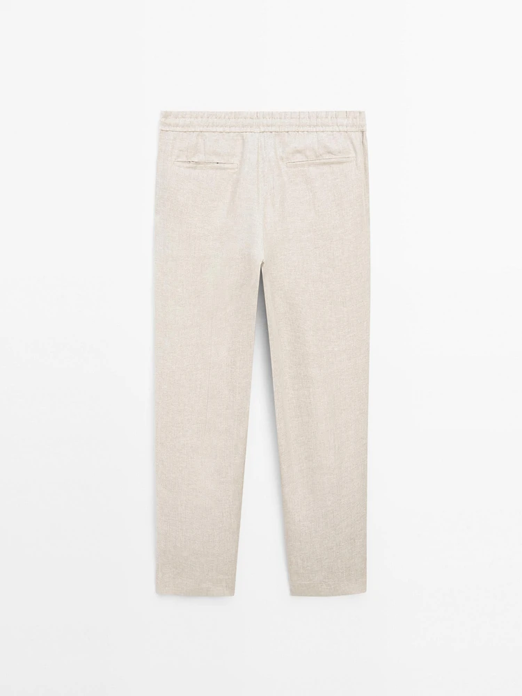 Total look linen trousers
