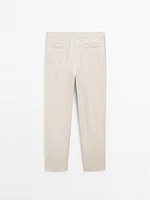 Total look linen trousers