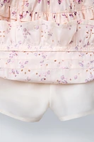 LACE INSERT FLORAL SKIRT