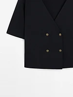 Cardigan manches courtes col en V