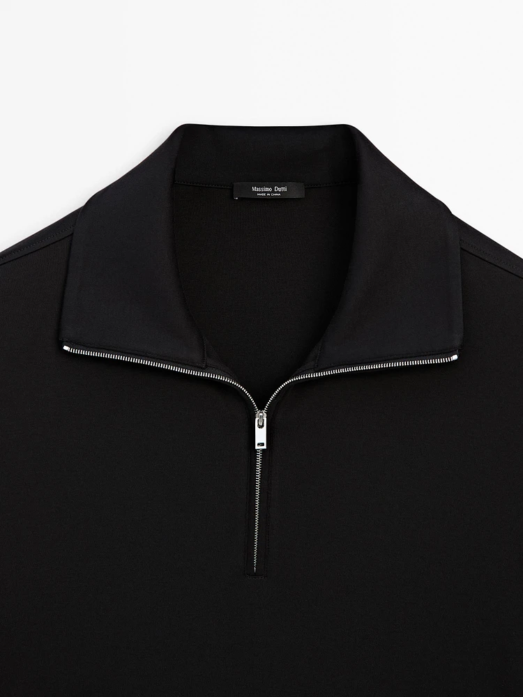 Mock neck knit sweater