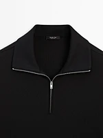 Mock neck knit sweater