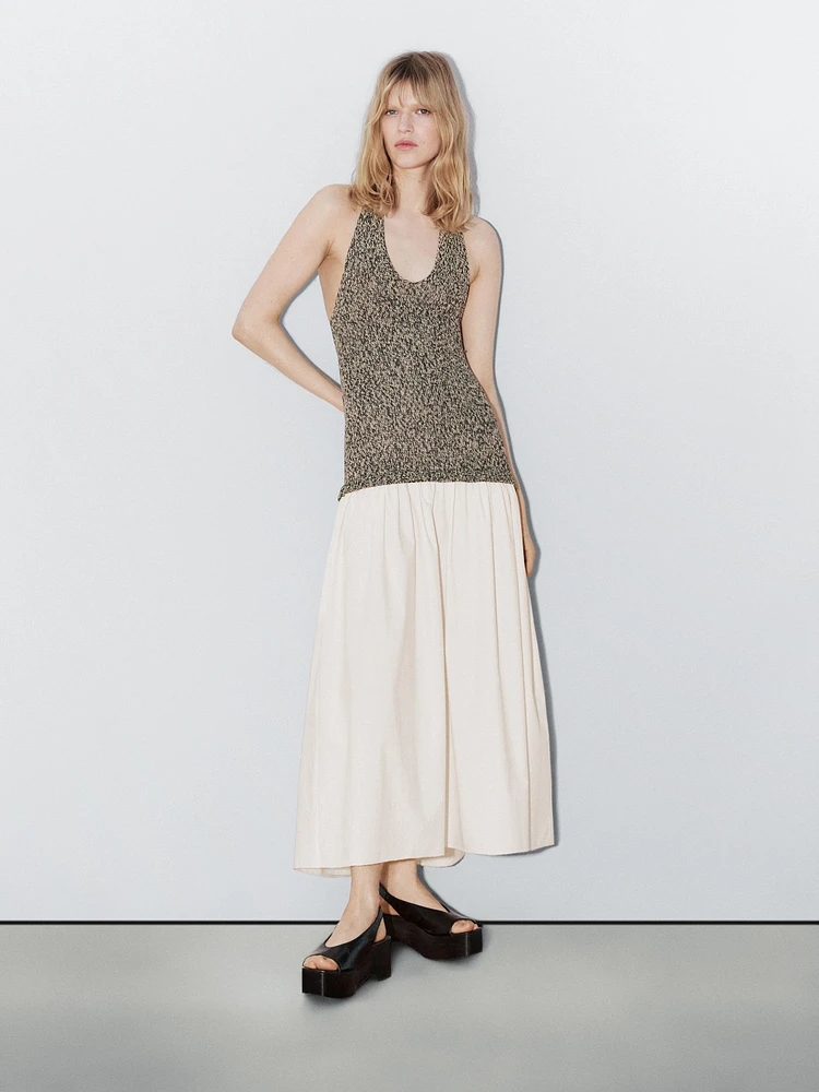 Contrast long dress - Studio