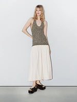 Contrast long dress - Studio