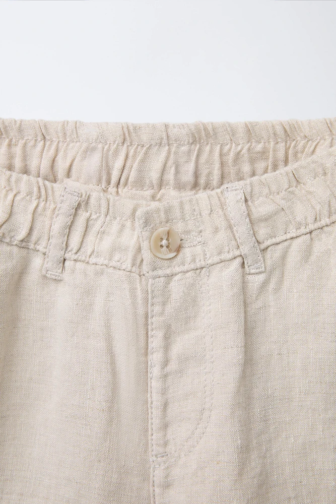 100% LINEN SHORTS