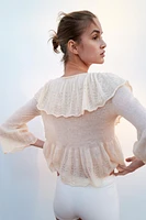 RUFFLED KNIT TOP