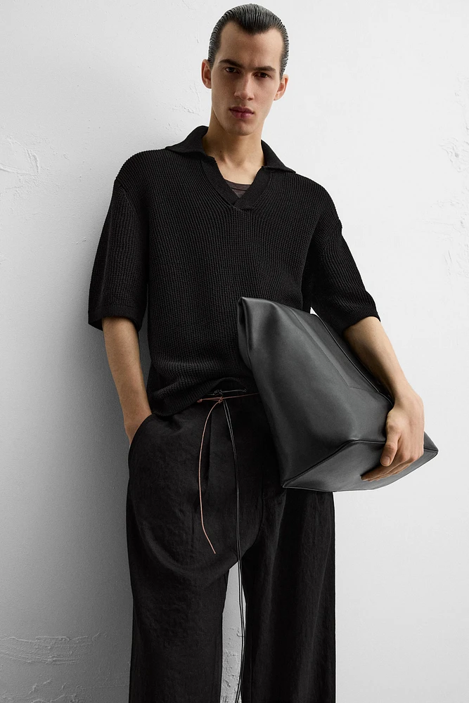 TEXTURED KNIT POLO SHIRT
