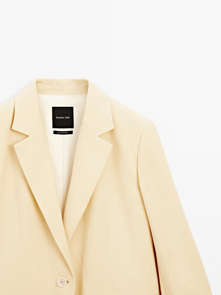 Blazer en lin mélangé