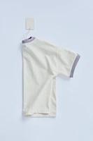 ZARA TIMELESS - SOLID T-SHIRT WITH CONTRAST TRIM