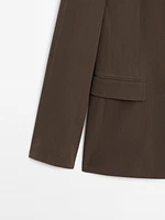 Fitted wool blend blazer