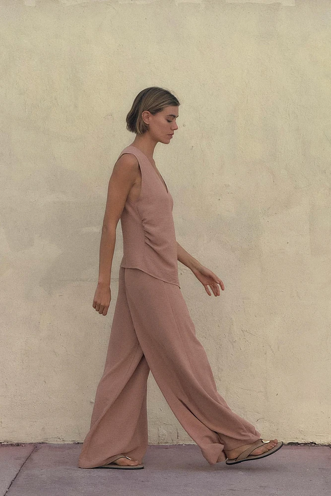 PANTALON FLUIDE À PINCES