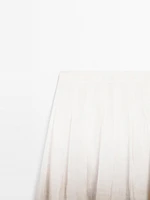 Ombré print box pleat midi skirt